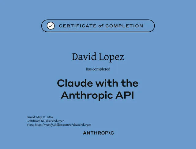 Build with the Claude API certificate, Anthropic Academy
