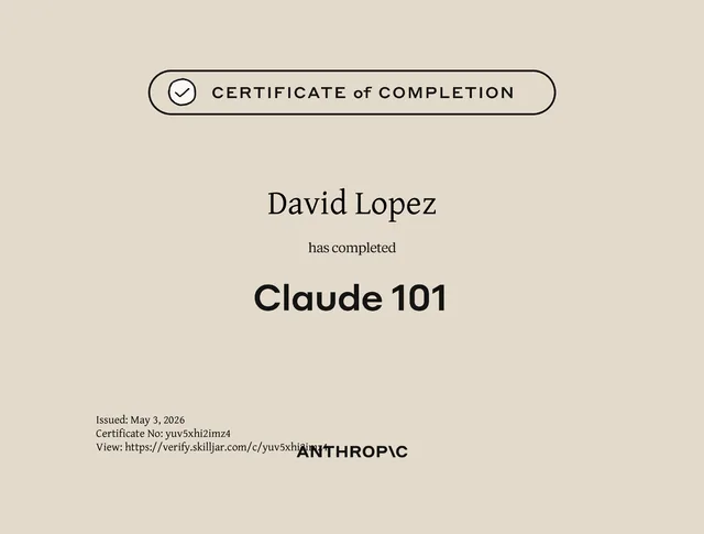 Claude 101 certificate, Anthropic Academy