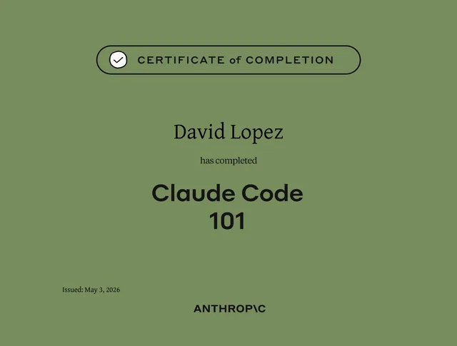 Claude Code 101 certificate, Anthropic Academy