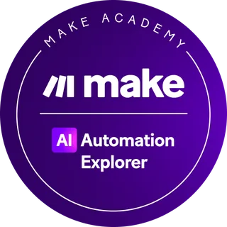 Make AI Automation Explorer certificate, Make Academy